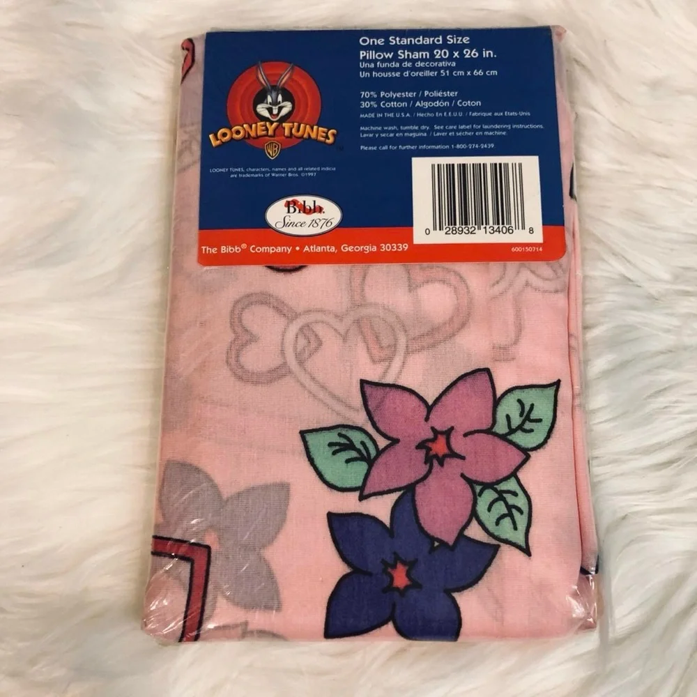 New 90s Looney Tunes Coordinating Pillow Sham “Tweety in Bloom” The Bibb Company